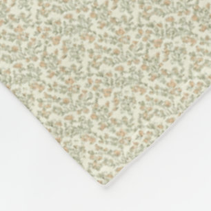 Vintage 1940er Jahre Khaki- und Pfirsich-Nutzblume Fleecedecke