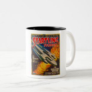 VINTAGE 1940er Jahre WW2 PULP SCIENCE FICTION MAGA Zweifarbige Tasse