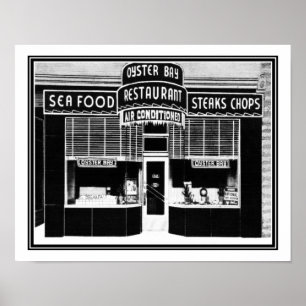 Vintage, 1940er, Oyster Bay Restaurant Poster