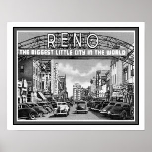 Vintage 1940er Reno Nevada Poster