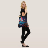 Vintage 1940s Classic Car Under Neon Lights Tasche (Am Model)
