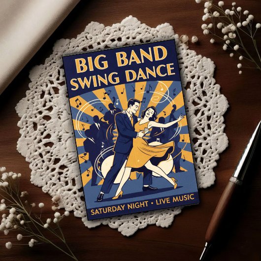 Vintage 1940s Swing Dance  Postkarte