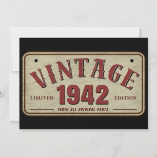 Vintage 1942 Limitierte Auflage Alle Originalteile Einladung