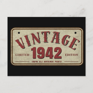 Vintage 1942 Limitierte Auflage Alle Originalteile Postkarte