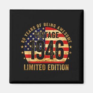 Vintage 1946 80. Geburtstag 80 Jahre alt Amerikani Magnet