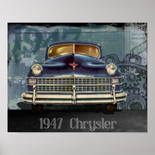 Vintage 1947 Chrysler Auto Automobil Poster Kunst