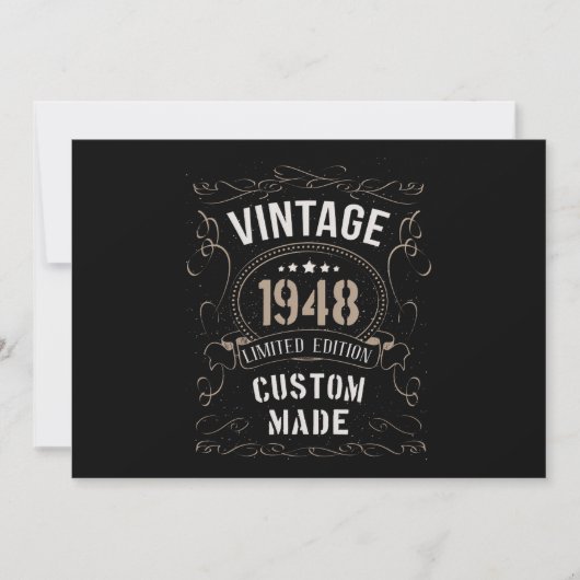 Vintage 1948 Limited Edition Custom made Card Einladung (Vorderseite)