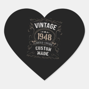 Vintage 1948 limitierte Auflage, maßgeschneidert Herz-Aufkleber