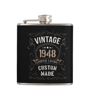 Vintage 1948 Limitierte Auflage Maßgeschneidertes  Flachmann