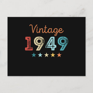 Vintage 1949 80. Geburtstag Retro-Geschenk 80 Jahr Postkarte