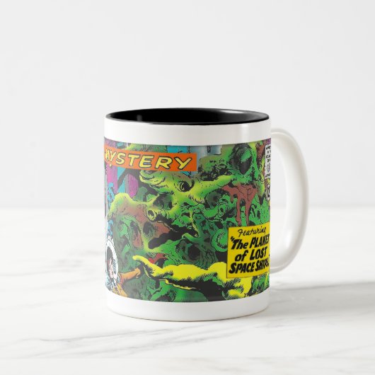 VINTAGE 1950-60er-COMIC-BUCHELEMENTE Zweifarbige Tasse (VorderseiteRechts)