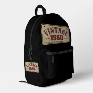 Vintage 1950 Limitierte Auflage Alle Originalteile Bedruckter Rucksack
