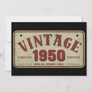 Vintage 1950 Limitierte Auflage Alle Originalteile Einladung