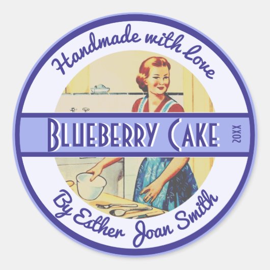 Vintage 1950er Jahre Küchenansicht mit benutzerdef Runder Aufkleber (Vorderseite)