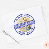 Vintage 1950er Jahre Küchenansicht mit benutzerdef Runder Aufkleber (Umschlag)