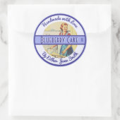 Vintage 1950er Jahre Küchenansicht mit benutzerdef Runder Aufkleber (Tasche)