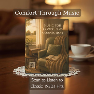 Vintage 1950er Musiktherapie-QR-Code Fotoplatte