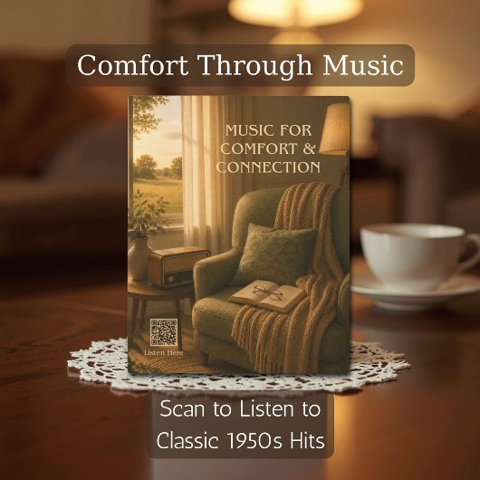 Vintage 1950er Musiktherapie-QR-Code Fotoplatte