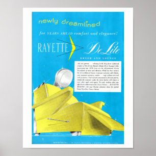 Vintage 1950er Rayette Haartrockner Beauty Shop Ar Poster