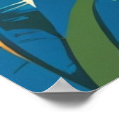 Vintage 1950s Caribbean island life scene  Poster (Ecke)