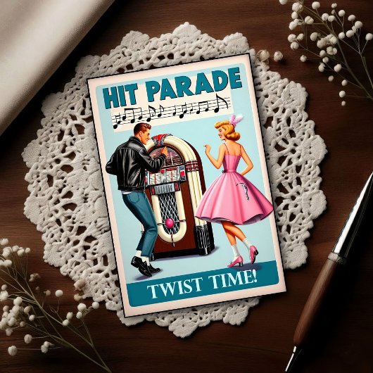 Vintage 1950s Dance Party Postkarte