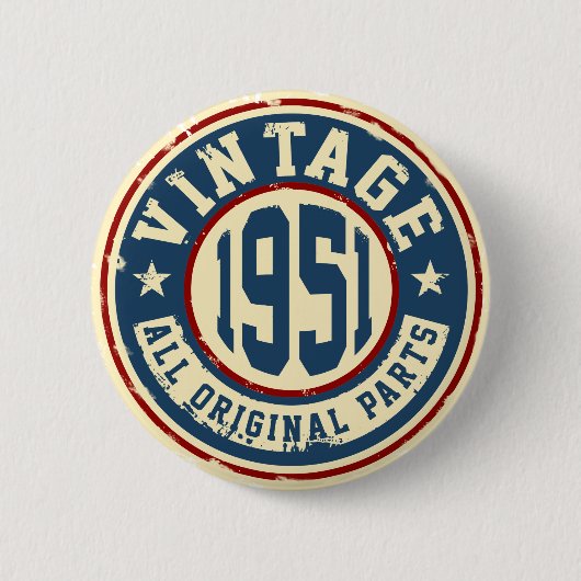 Vintage 1951 alle Vorlagen-Teile Button (Vorderseite)