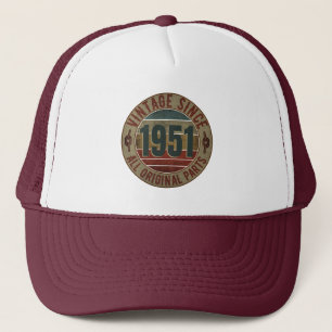 VINTAGE 1951 GEBURTSTAGSGESCHENK LKW-FAHRERMÜTZE TRUCKERKAPPE