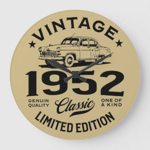 Vintage 1952 Classic 70 Years Old 70th Fathers day Große Wanduhr