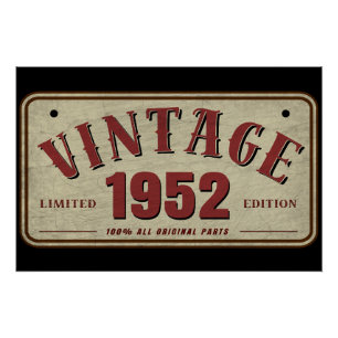 Vintage 1952 limitierte Auflage alle Originalteile Poster