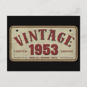 Vintage 1953 Limitierte Auflage Alle Originalteile Postkarte