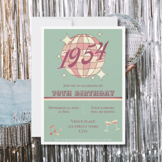 Vintage 1954 70. Geburtstag Retro-Party-Einladung Einladung