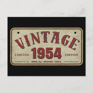 Vintage 1954 Limitierte Auflage Alle Originalteile Postkarte