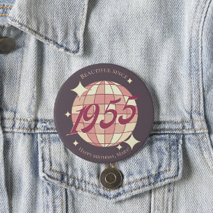 Vintage 1955 70. Geburtstag Retro Lila Button