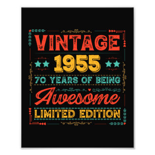 Vintage 1955 Hergestellt 1955 70. Geburtstag 70 Ja Fotodruck