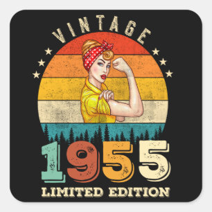 Vintage 1955 Limitierte Auflage Frauen Geburtstag Quadratischer Aufkleber