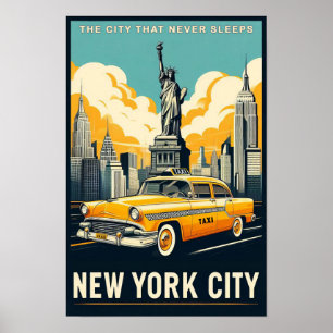 Vintage 1955 New York City Reiseplakat Poster