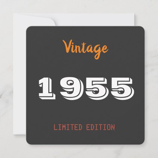 Vintage 1955 – Personalized 70th Birthday Party Einladung (Vorderseite)