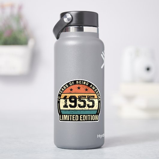 Vintage 1955 Retro 70. Geburtstagsjubiläum  Aufkleber (HydroFlask)
