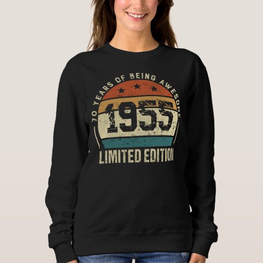 Vintage 1955 Retro 70th Birthday Gift Idea Sweatshirt (Vorderseite)