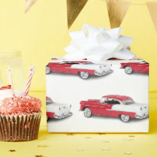Vintage 1955 Rot-Weißer Chevy Geschenkpapier