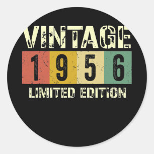Vintage 1956 66. Geburtstagsgeschenk Männer Frauen Runder Aufkleber