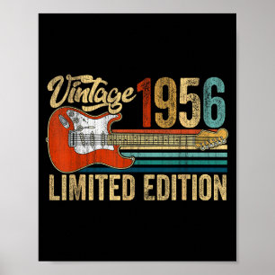 Vintage 1956 70. Geburtstag 70 Jahre alt Gitarre Poster