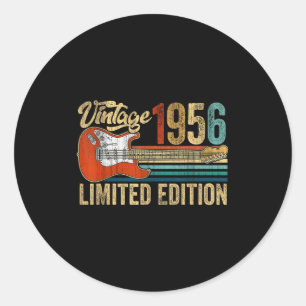 Vintage 1956 70. Geburtstag 70 Jahre alt Gitarre Runder Aufkleber