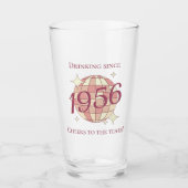 Vintage 1956 70th birthday retro purple  glas (Vorderseite)