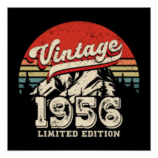 Vintage 1956 Birthday Gift Retro 70th Bday Poster