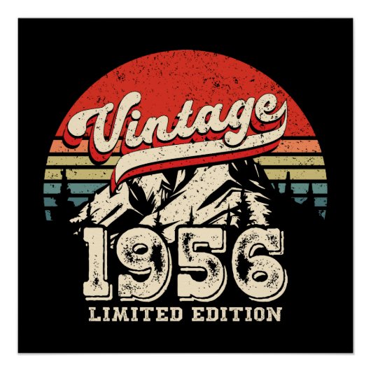 Vintage 1956 Birthday Gift Retro 70th Bday Poster (Vorderseite)