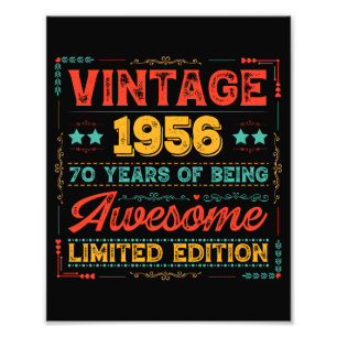 Vintage 1956 Hergestellt in 1956 70. Geburtstag 70 Fotodruck