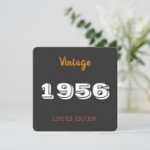 Vintage 1956 – Personalized 70th Birthday Party  Einladung (Stehend Vorderseite)