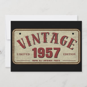 Vintage 1957 Limitierte Auflage Alle Originalteile Einladung