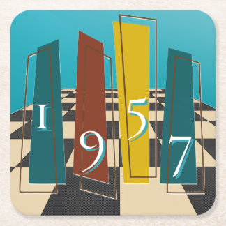 Vintage 1957 Retro-Diner 70. Geburtstag Rechteckiger Pappuntersetzer